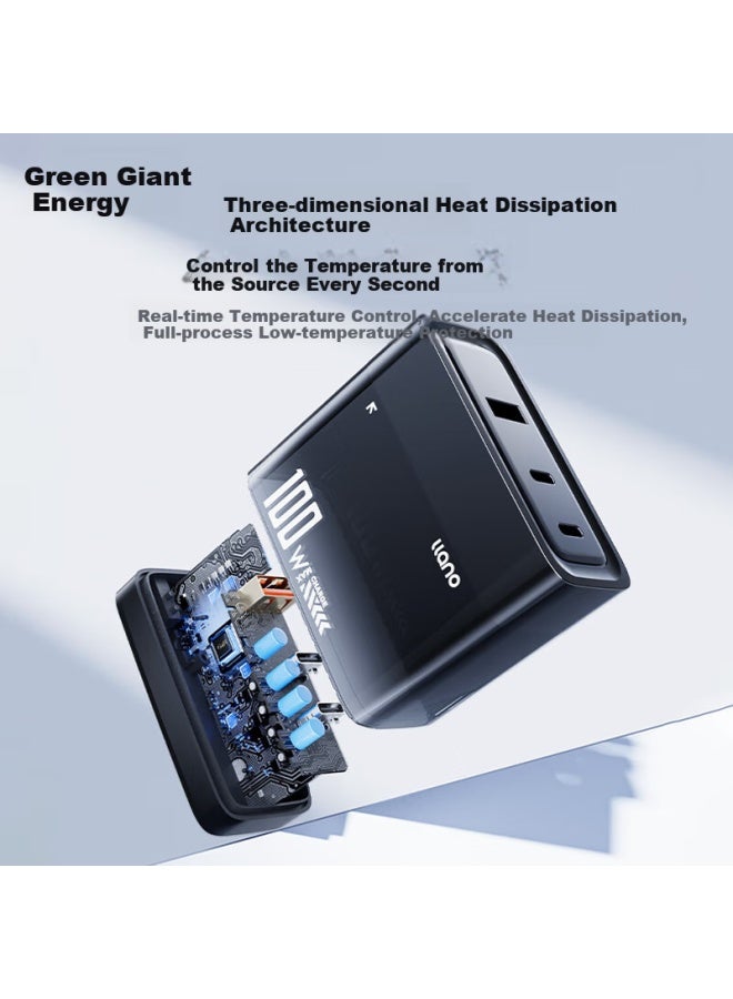 llano 100W Gan Charger With Type-C Cable Set For Laptop And Smartphone Pd Fast Charging Head Compatible With Macbook, Xiaomi, Huawei, Honor, Lenovo, Apple Iphone, And More - Image 4