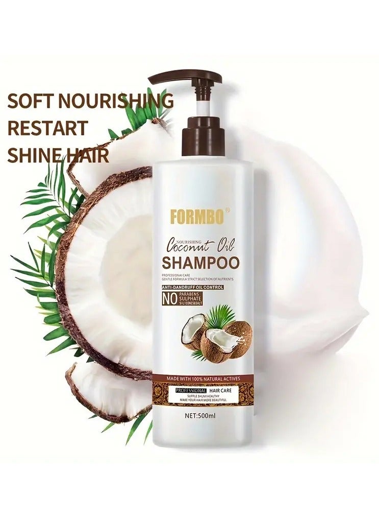FORMBO Coconut Shampoo 500ml - Shampoo with Coconut Fruit Extract - Moisturising and Nourishing Shampoo - Hair Gloss - Soft and Supple Hair - Hair and Scalp Care - All hair types - Beauty - Image 1