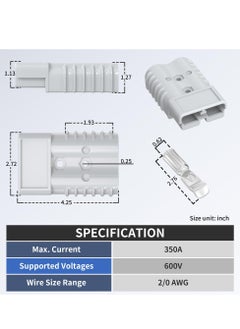 350 Amp Car Battery Cable Connector ,Battery Terminal Plug Connector Kit ,2/0AWG Battery Connectors Quick Connect for Car Winch Boat Forklift - 2PCS - pzsku/Z02F01AD827C9E5F6592FZ/45/_/1698135143/176d3146-0a1d-4205-91fd-2aaa6ae42a5a