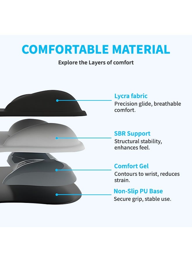 Mouse Pad with Wrist Rest, Compact Portable Mouse Mat, Perfect for Mobile Office, Travel Use - Image 3