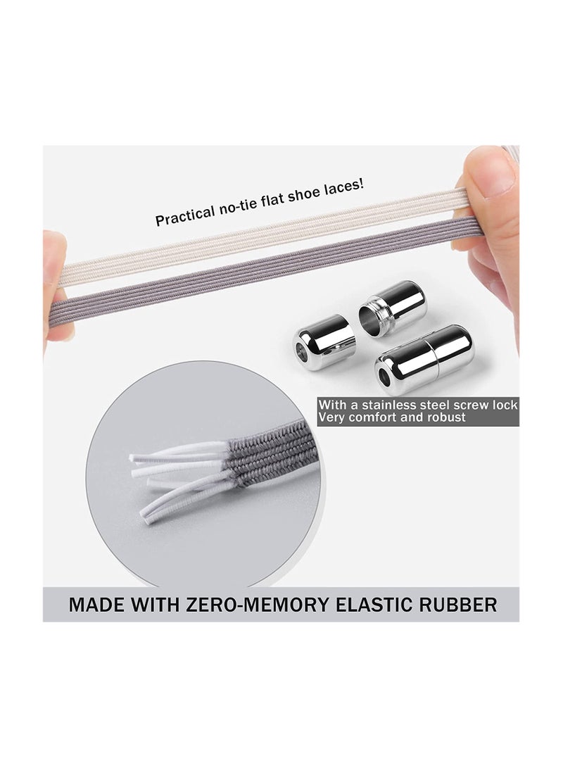 4 أزواج أربطة أحذية مرنة بدون أربطة، أربطة أحذية بدون أربطة للأطفال والكبار وكبار السن، مقاس واحد يناسب الجميع - Image 3