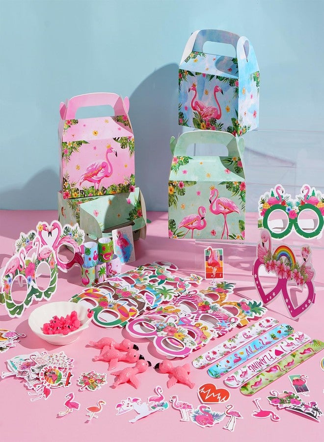 Vanblue 140 Pcs Flamingo Party Favors Set Gift Flamingo Birthday Decorations,Summer Tropical Hawaiian Luau Party Supplies Gifts for Kids Pool Beach,Paper Eyeglasses Goodie Bags Stuffers - Image 2