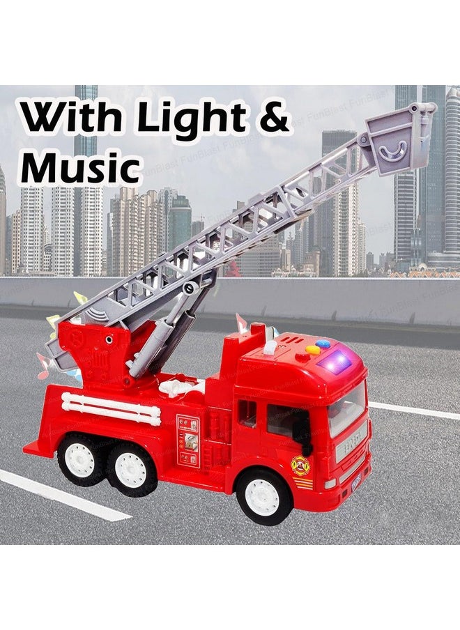 Munchkin Land munchkin land Fire Rescue Truck Toy, Pull Back and Go, Light and Sound, 3+ Years  - Image 5