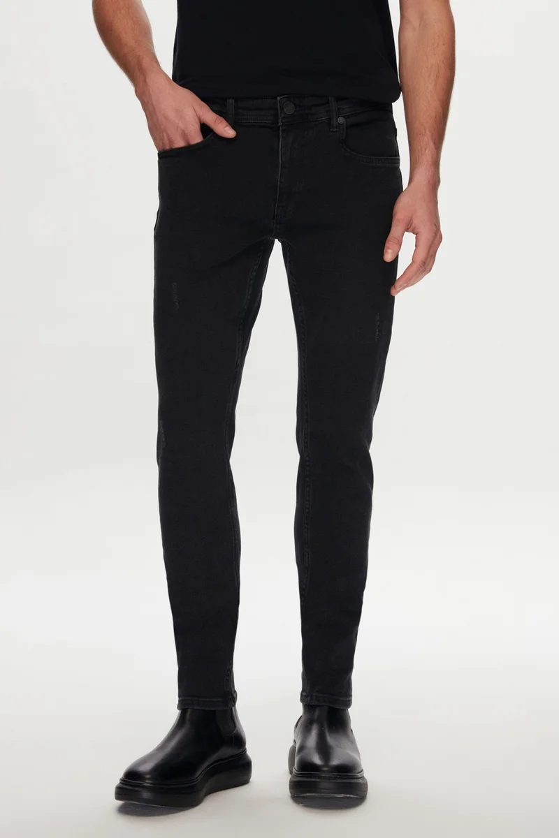Tween Super Slim Fit Black Denim Cotton Lycra Denim Trousers 1TCJ39600952M