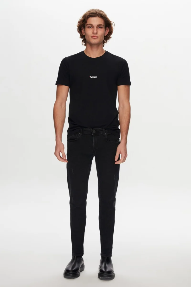 Tween Super Slim Fit Black Denim Cotton Lycra Denim Trousers 1TCJ39600952M