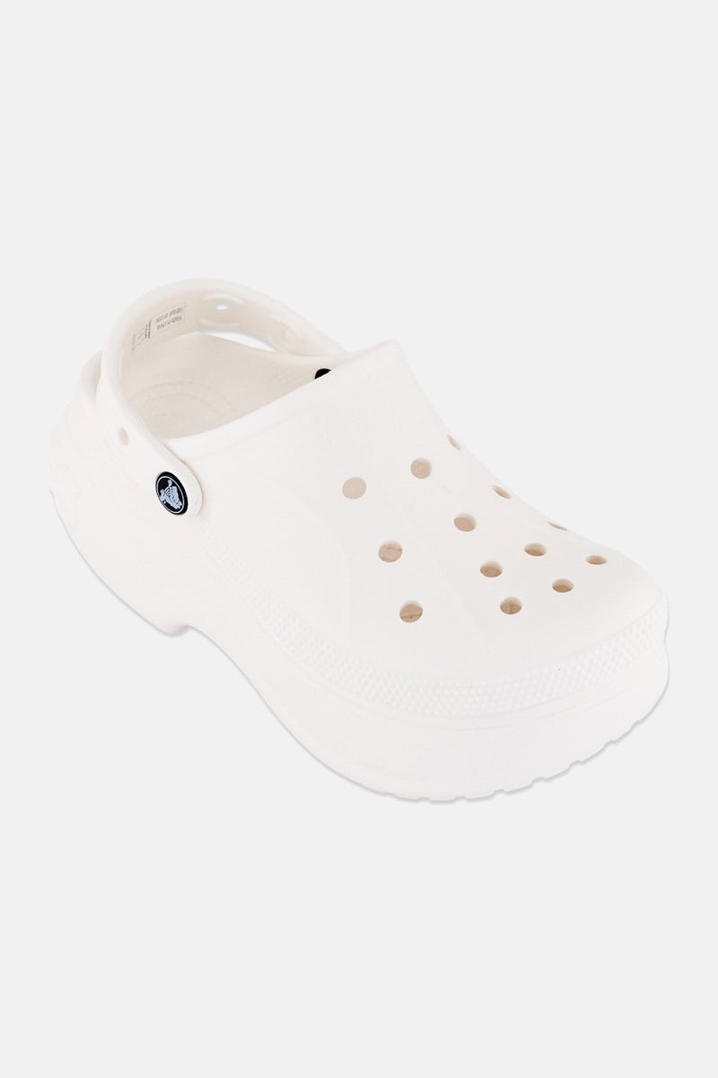 crocs Women Brand Logo Slingback Clogs, White - Image 1