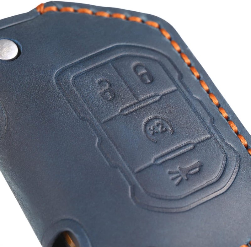 EASYANT Genuine Leather Car Key Fob Cover for Jeep - Image 5