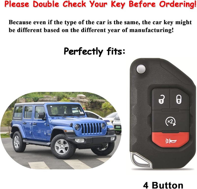 EASYANT Genuine Leather Car Key Fob Cover for Jeep - Image 2