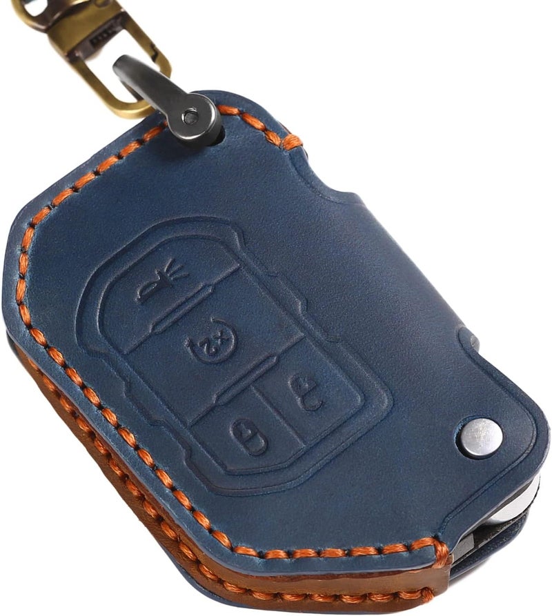 EASYANT Genuine Leather Car Key Fob Cover for Jeep - Image 3