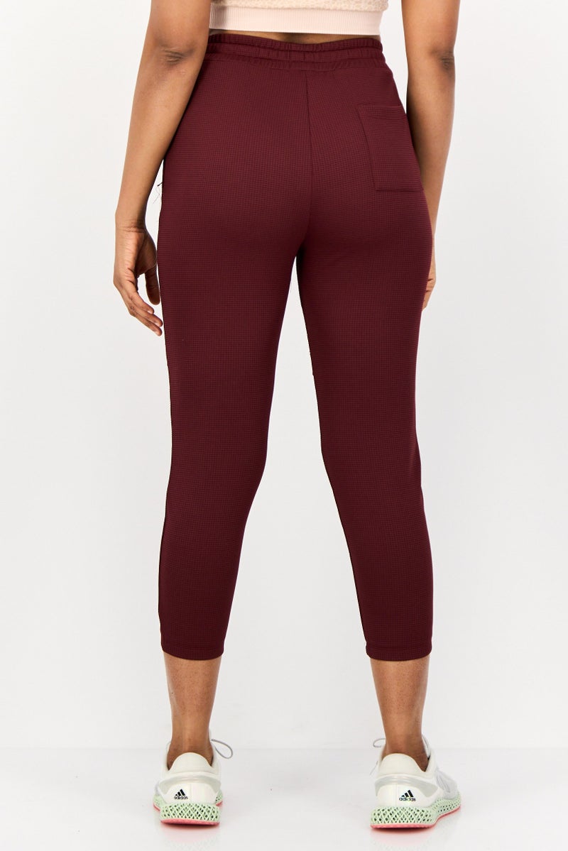 ONLY Women Regular Fit Solid Straight Leg Pants, Maroon - Image 2