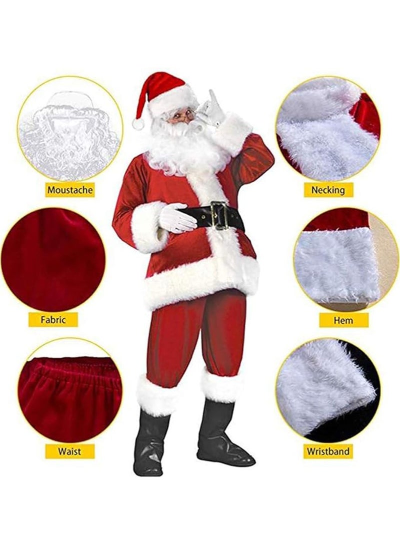 TAPIT Christmas Santa Claus Costume for Men Adult Women Men's Santa Suit Xmas Classic Flannel Cosplay Clothes Santa Fancy Suits Outfit - Image 3