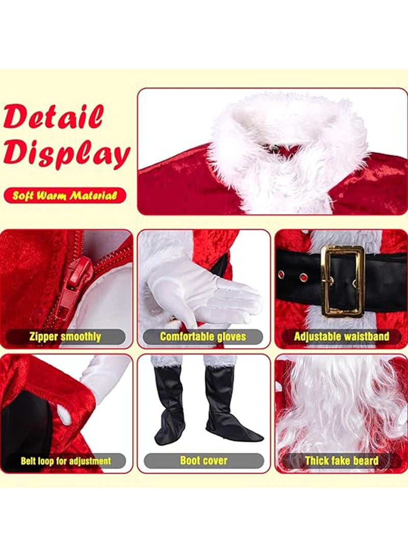 TAPIT Christmas Santa Claus Costume for Men Adult Women Men's Santa Suit Xmas Classic Flannel Cosplay Clothes Santa Fancy Suits Outfit - Image 4