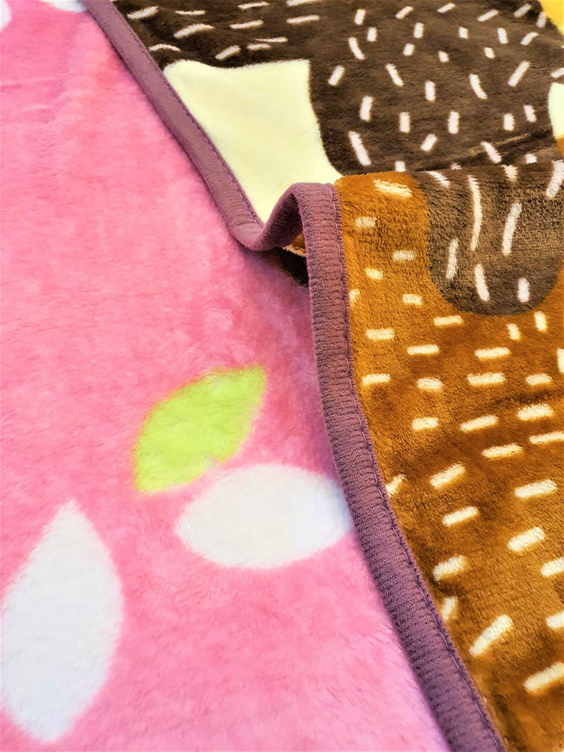 Koochie-Koo Teddy Bear Printed Soft Plush Fleece Blanket All Seasons Multipurpose New Born Baby Wrapper for New Born Baby Toddler Boys & Girls - 100x150 cm (Pack of 1, Pink) - Image 5