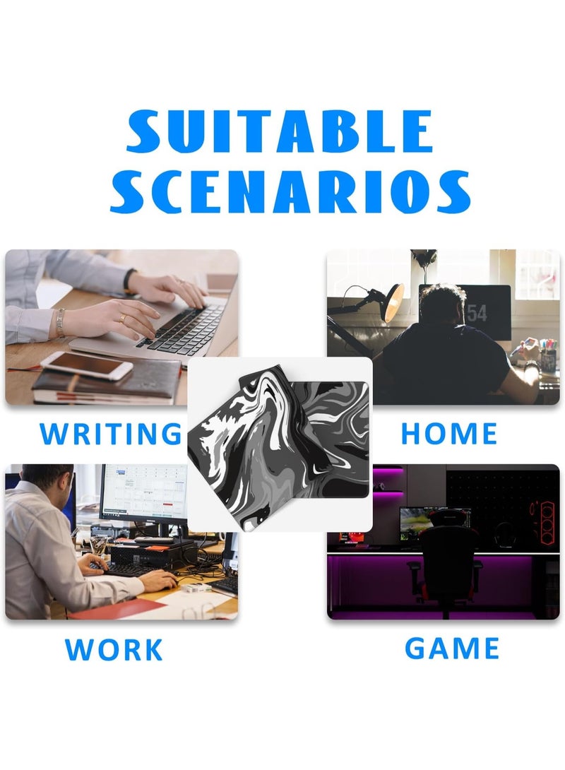 joyzzz Non-slip Gaming Mouse Pad With Stitched Edges, Abstract Black White Ink Liquid Waves Extended Gaming Mouse Pad Large with Non-Slip Base and Stitched Edge, Long Computer Keyboard Mouse Mat for Home Office Work  - Image 5