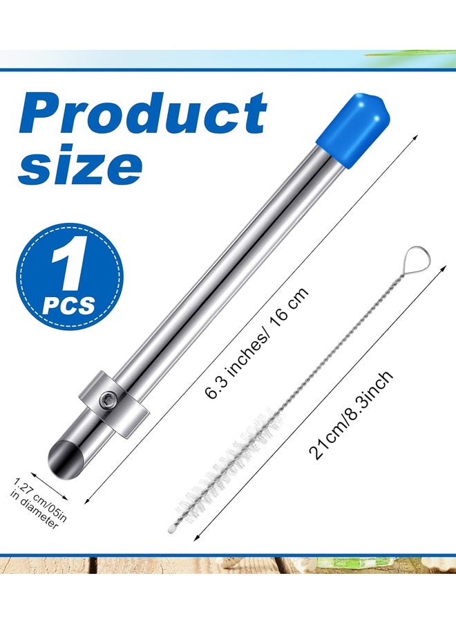 Stainless Steel Straw Hole Puncher, Plastic Lid Punch Tool for Lemonade Cup and Cafe Drinks - Image 2