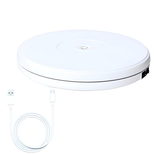 SYGA Electric 360 Degree Automatic Motorized Mute Rotating Turntable for Photography Products Rotary 25CM Turn Table LED Lights Stereo Display Advertising Turntable Stand With 10KG Load Capacity - Image 1