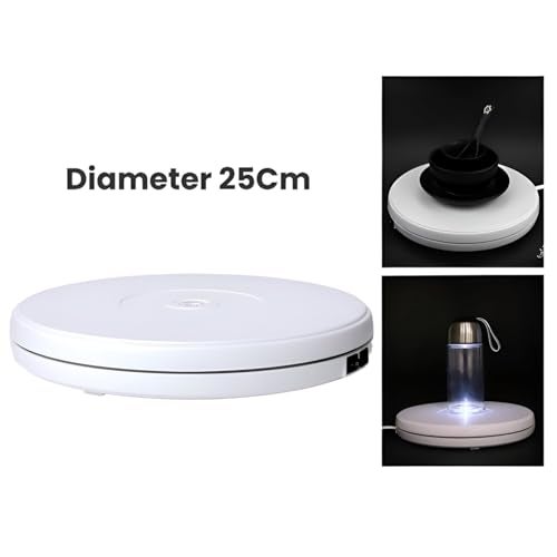 SYGA Electric 360 Degree Automatic Motorized Mute Rotating Turntable for Photography Products Rotary 25CM Turn Table LED Lights Stereo Display Advertising Turntable Stand With 10KG Load Capacity - Image 5