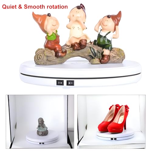SYGA Electric 360 Degree Automatic Motorized Mute Rotating Turntable for Photography Products Rotary 25CM Turn Table LED Lights Stereo Display Advertising Turntable Stand With 10KG Load Capacity - Image 4