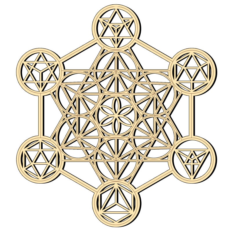 Bnesi 11.5" Metatron's Cube Wall Decor Sacred Geometry Wall Art,Crystal Grid Sacred Geometry Meditation Wall Art Decor (Metatron's Cube) - Image 1