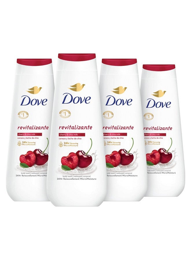 دوف غسول الجسم دوف ريفايتاليزانتي بحليب الكرز والشيا، 4 قطع لبشرة متجددة وصحية المظهر، منظف لطيف للبشرة مع ترطيب دقيق متجدد لمدة 24 ساعة، 20 أونصة - Image 1