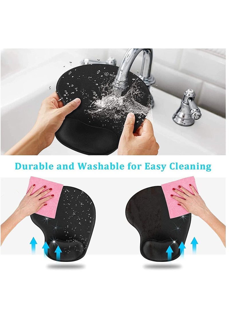 هينغ ماوس بصري USB سلكي ثلاثي الأبعاد مع حصيرة لوحة ماوس مريحة مضادة للانزلاق مع مسند جل إسفنجي لدعم المعصم لأجهزة الكمبيوتر المحمول والكمبيوتر المكتبي - Image 4