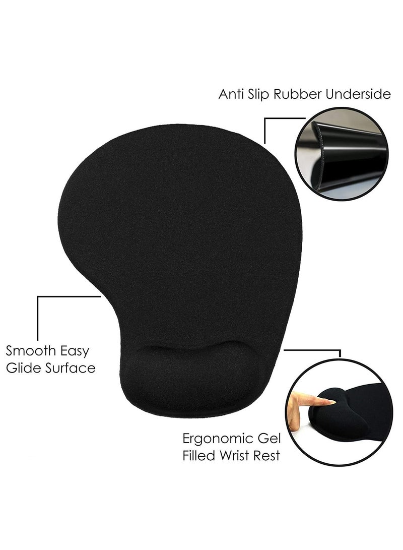 هينغ ماوس بصري USB سلكي ثلاثي الأبعاد مع حصيرة لوحة ماوس مريحة مضادة للانزلاق مع مسند جل إسفنجي لدعم المعصم لأجهزة الكمبيوتر المحمول والكمبيوتر المكتبي - Image 2