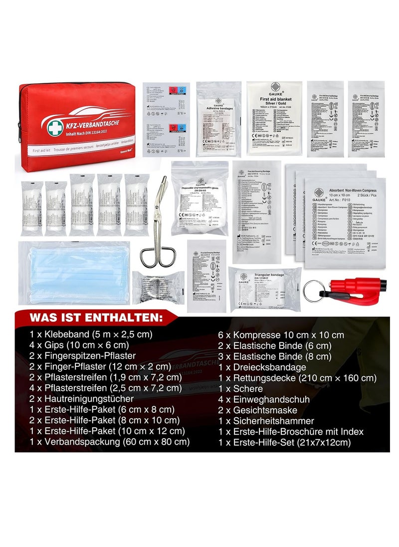 General Medi First Aid Kit, DIN 13164, Contains Premium Medical Supplies for Car Travel, Home, Office, Vehicle, Camping, Workplace & Outdoor  - Image 3