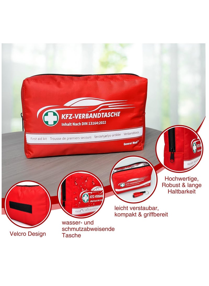 General Medi First Aid Kit, DIN 13164, Contains Premium Medical Supplies for Car Travel, Home, Office, Vehicle, Camping, Workplace & Outdoor  - Image 5