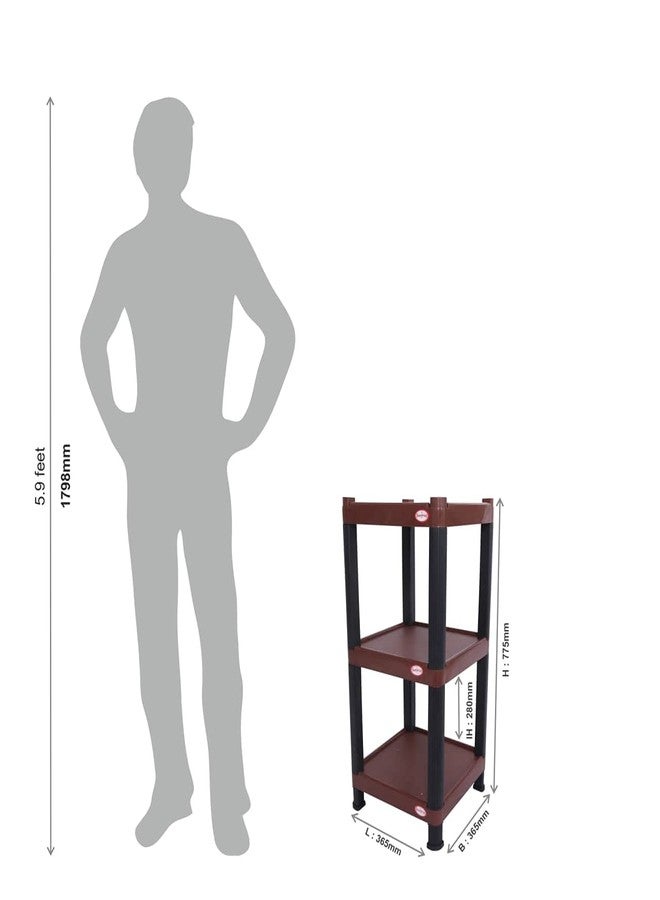 Surprise Heavy Duty Square Shelf Brown/Rectangle Shelf/Corner Shelf - Image 4