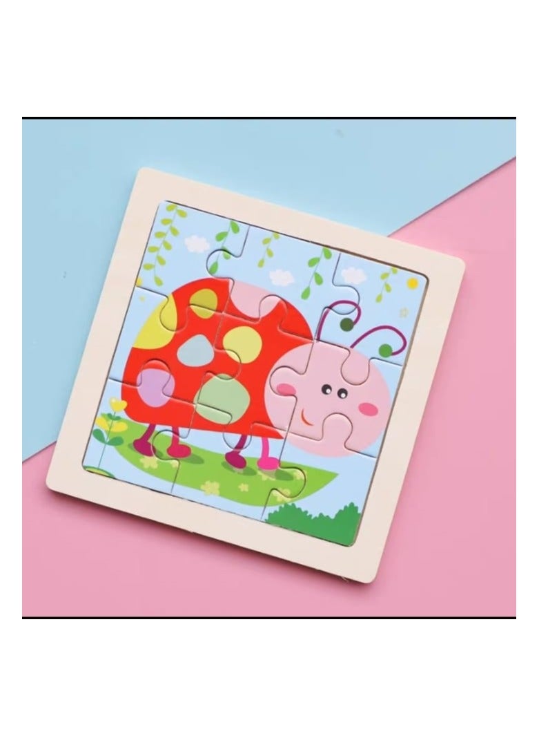 Wooden Jigsaw Puzzle Set for Toddlers and Kids Pack of Insects Theme Puzzles Educational Learning Toys for Early Childhood Development - Image 2