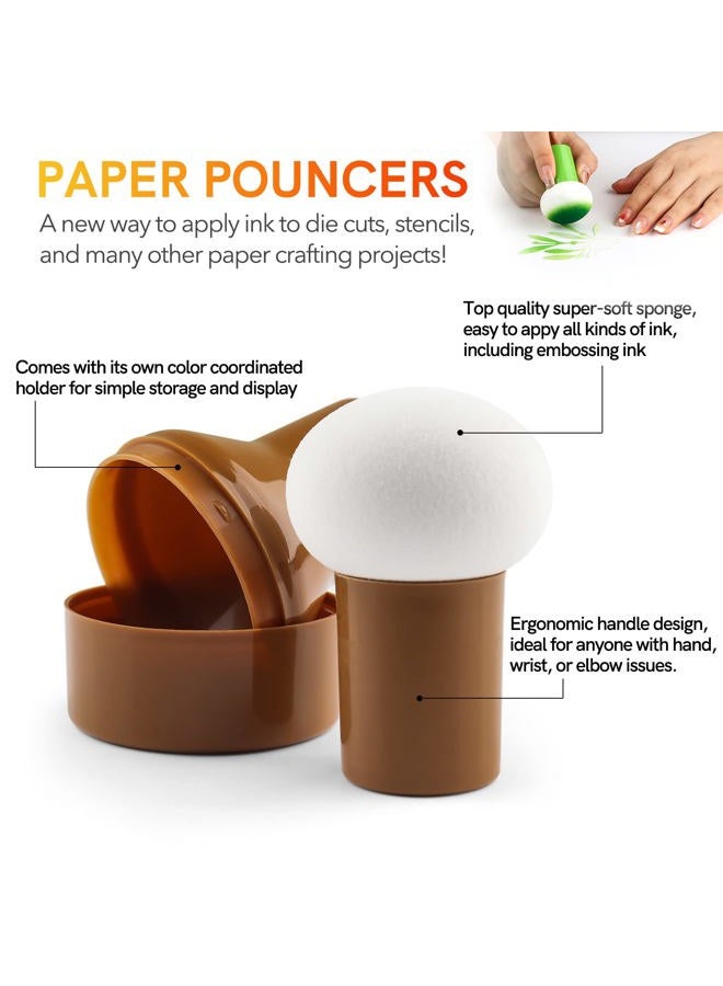 CYFUN DESIGN 9PCS / Sets Ink Applicator with Storage Cases,Paper Pouncers for Direct Ink Application On Crafts Projects Easily,Inking Sponge for Stamp Ink Distressing, Blending Card Making Crafting Tools - Image 3