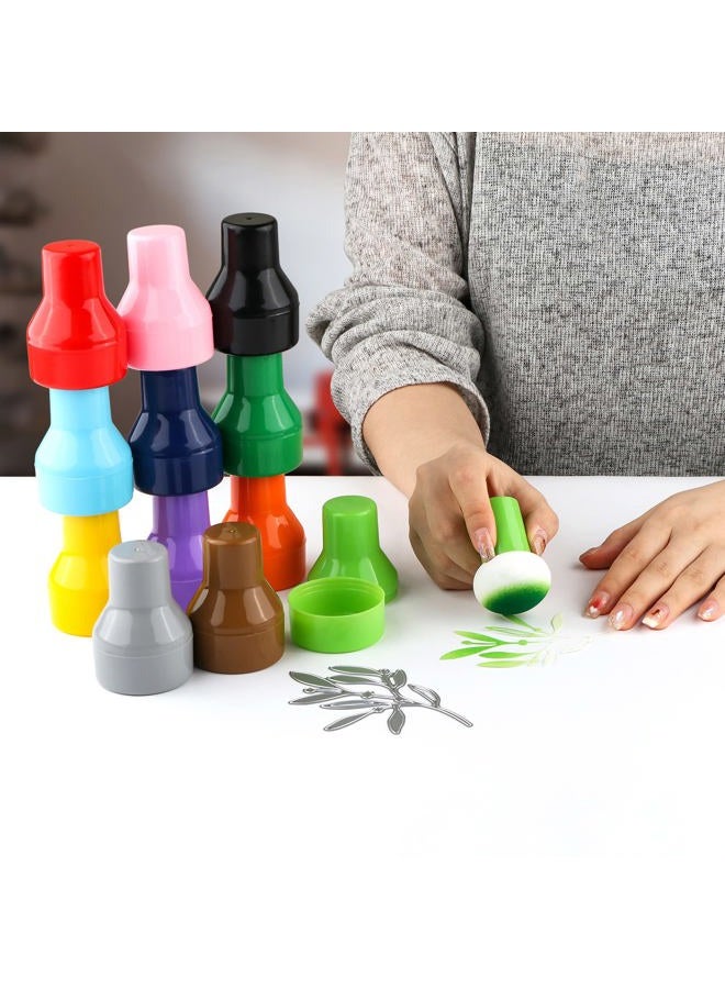 CYFUN DESIGN 9PCS / Sets Ink Applicator with Storage Cases,Paper Pouncers for Direct Ink Application On Crafts Projects Easily,Inking Sponge for Stamp Ink Distressing, Blending Card Making Crafting Tools - Image 2