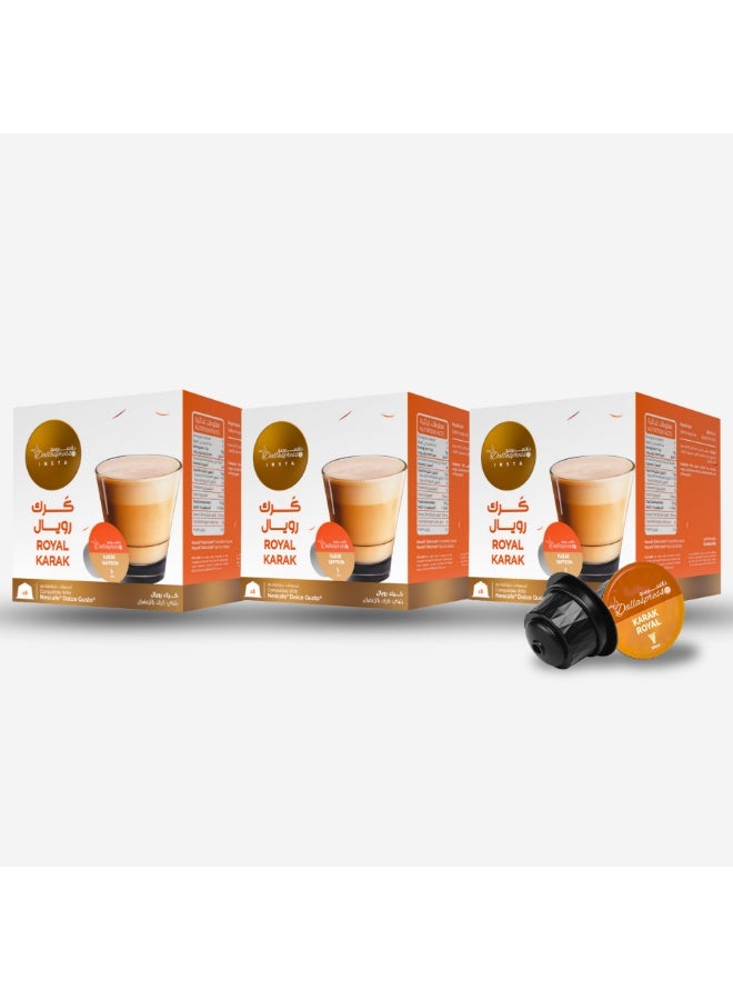 Dallaspresso Royal Karak Capsules – Saffron Chai Latte, Dolce Gusto Compatible, 24 Capsules ,Pack of 3 - Image 1