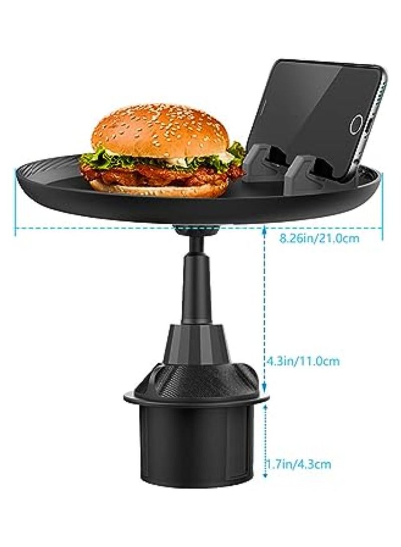 Dreamzon Cup Holder Tray for Car - Enjoy Your Meal and Stay Organized - Adjustable Car Tray Table with Surface, Phone Slot, and 360° Swivel Arm - Car Food Table for Cup Holders Wide  - Image 2