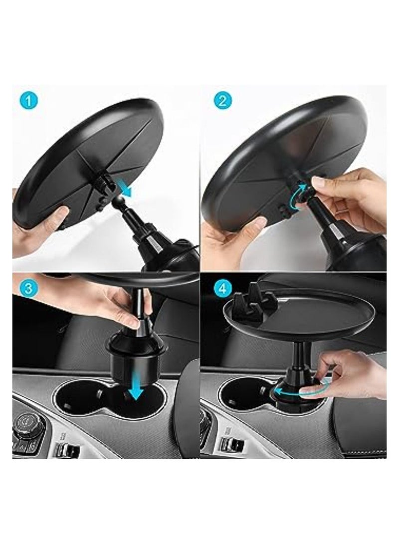 Dreamzon Cup Holder Tray for Car - Enjoy Your Meal and Stay Organized - Adjustable Car Tray Table with Surface, Phone Slot, and 360° Swivel Arm - Car Food Table for Cup Holders Wide  - Image 3