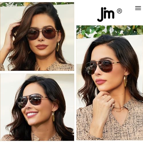 JM Retro Polarized Aviator Sunglasses for Men Women Tangle Free Oversized Plastic Sunglasses UV400 Protection (Tortoise/Polarized Brown) - Image 2