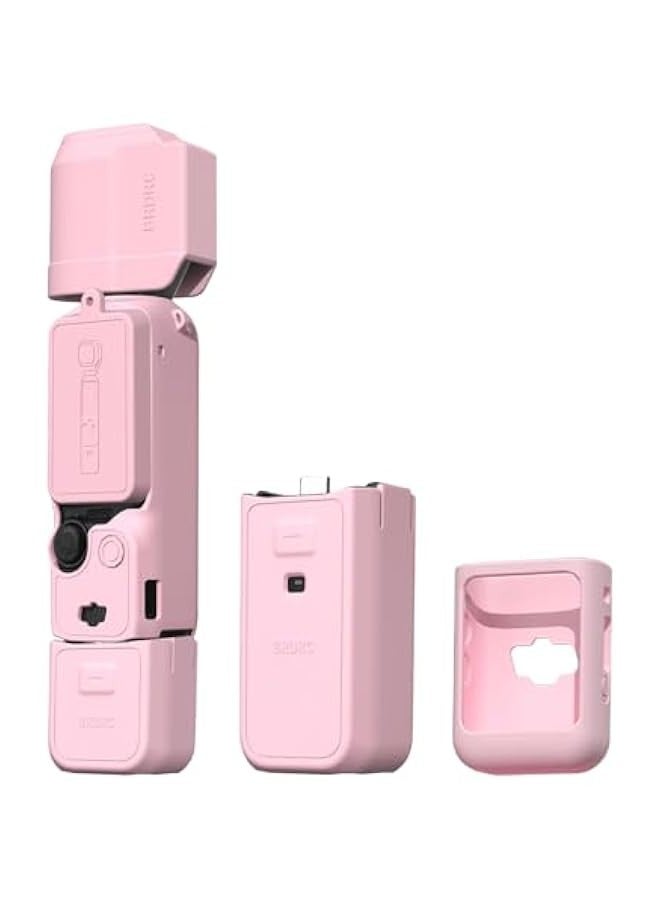 DURKU Pink Silicone Sleeve Cover for DJI Osmo Pocket 3 Combo, Scratch-Resistant Lens Protector Case, Compatible with Creator Accessories - Image 1