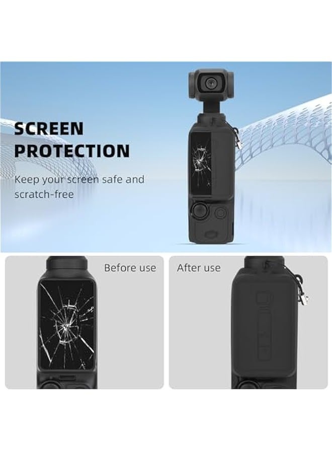 DURKU Pink Silicone Sleeve Cover for DJI Osmo Pocket 3 Combo, Scratch-Resistant Lens Protector Case, Compatible with Creator Accessories - Image 2