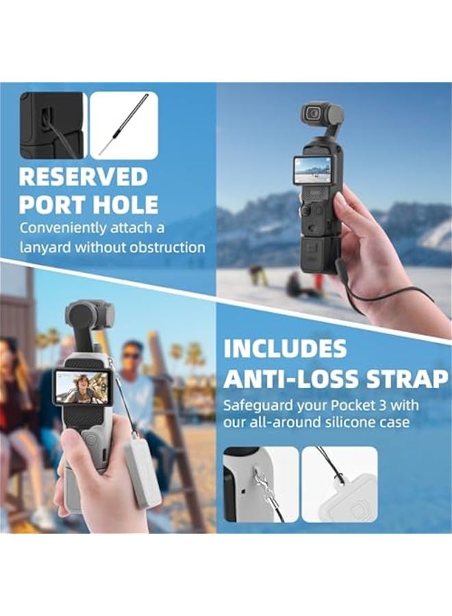 DURKU Pink Silicone Sleeve Cover for DJI Osmo Pocket 3 Combo, Scratch-Resistant Lens Protector Case, Compatible with Creator Accessories - Image 3