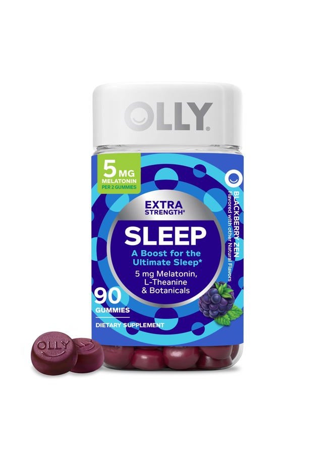 OLLY Extra Strength Sleep Gummy 5 mg Melatonin, L-Theanine, Chamomile, Lemon Balm Extracts, Sleep Aid, BlackBerry Flavor - 90 Count - Image 1