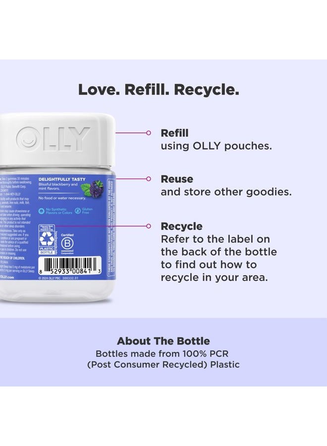 OLLY Extra Strength Sleep Gummy 5 mg Melatonin, L-Theanine, Chamomile, Lemon Balm Extracts, Sleep Aid, BlackBerry Flavor - 90 Count - Image 5