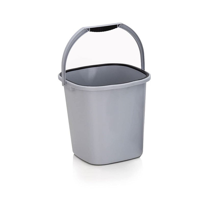 LANKESH ENTERPRISE Strong Plastic Rimmy Bucket Mug Bathroom Set of 2 for Kitchen Bathroom Grey 18 Liter Grey - Image 2