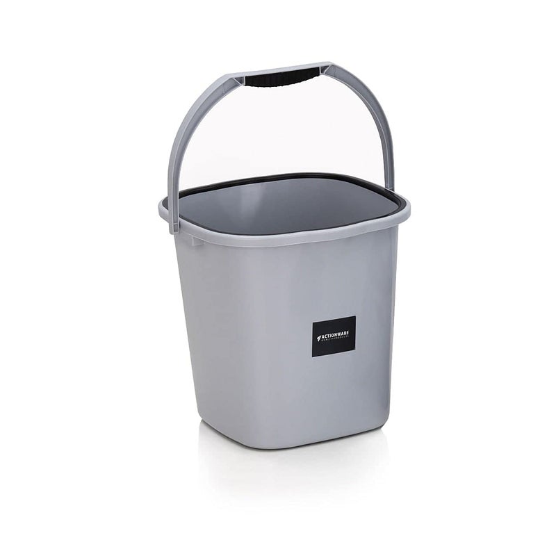 LANKESH ENTERPRISE Strong Plastic Rimmy Bucket Mug Bathroom Set of 2 for Kitchen Bathroom Grey 18 Liter Grey - Image 3