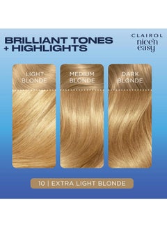 CLAIROL Nicen Easy Creme Natural Looking Oil Infused Permanent Hair Dye 10 Extra Light Blonde  - Image 3