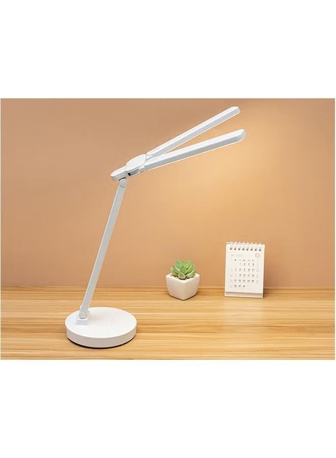 Portable Foldable and Adjustable Double Lamp Cap 3 Color Temperatures LED Eye-Caring USB Powered Desk Light White For Dormitory - Image 3