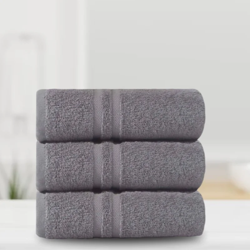 Efabrika Leora 100% Cotton 3-Piece 40X75 Hand Face Towel Set - Dark Grey