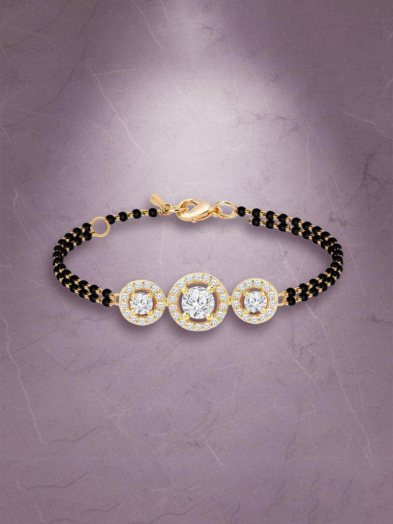 MINUTIAE Women Gold Plated Brass Mangalsutra Beads Bracelet | Fashion Bracelet for Women & Girl MNT0560-G - Image 4