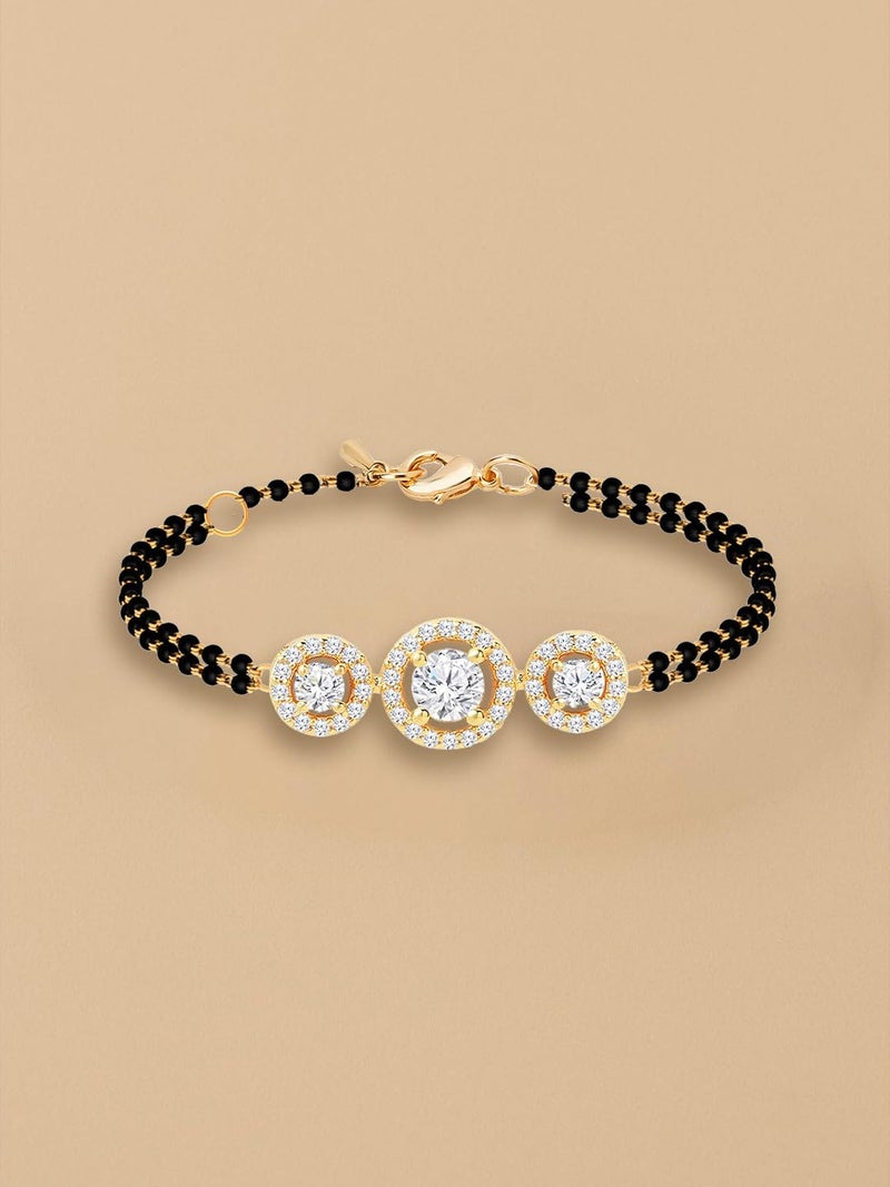 MINUTIAE Women Gold Plated Brass Mangalsutra Beads Bracelet | Fashion Bracelet for Women & Girl MNT0560-G - Image 5