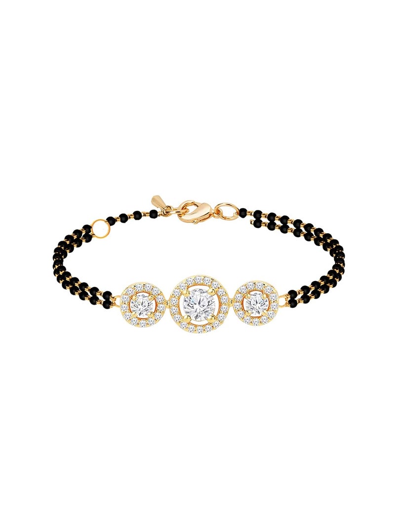 MINUTIAE Women Gold Plated Brass Mangalsutra Beads Bracelet | Fashion Bracelet for Women & Girl MNT0560-G - Image 1