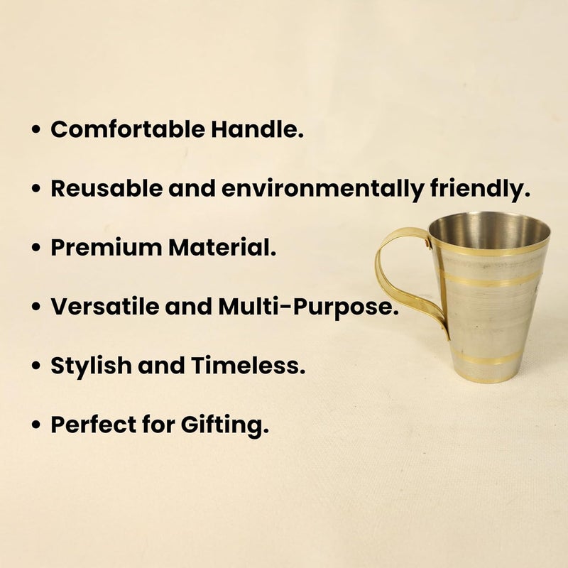 Spillbox Spillbox South Indian Brass Coffee Cup Tea Cup TumblerMadrasi Filter Coffee Tumbler Kumbakonam Coffee Cup Tumbler Tea Tumbler Small  - Image 5